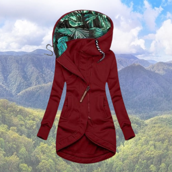 Winterjacke Damen Mit Kapuze | Asymmetrischer Reißverschluss Lang
