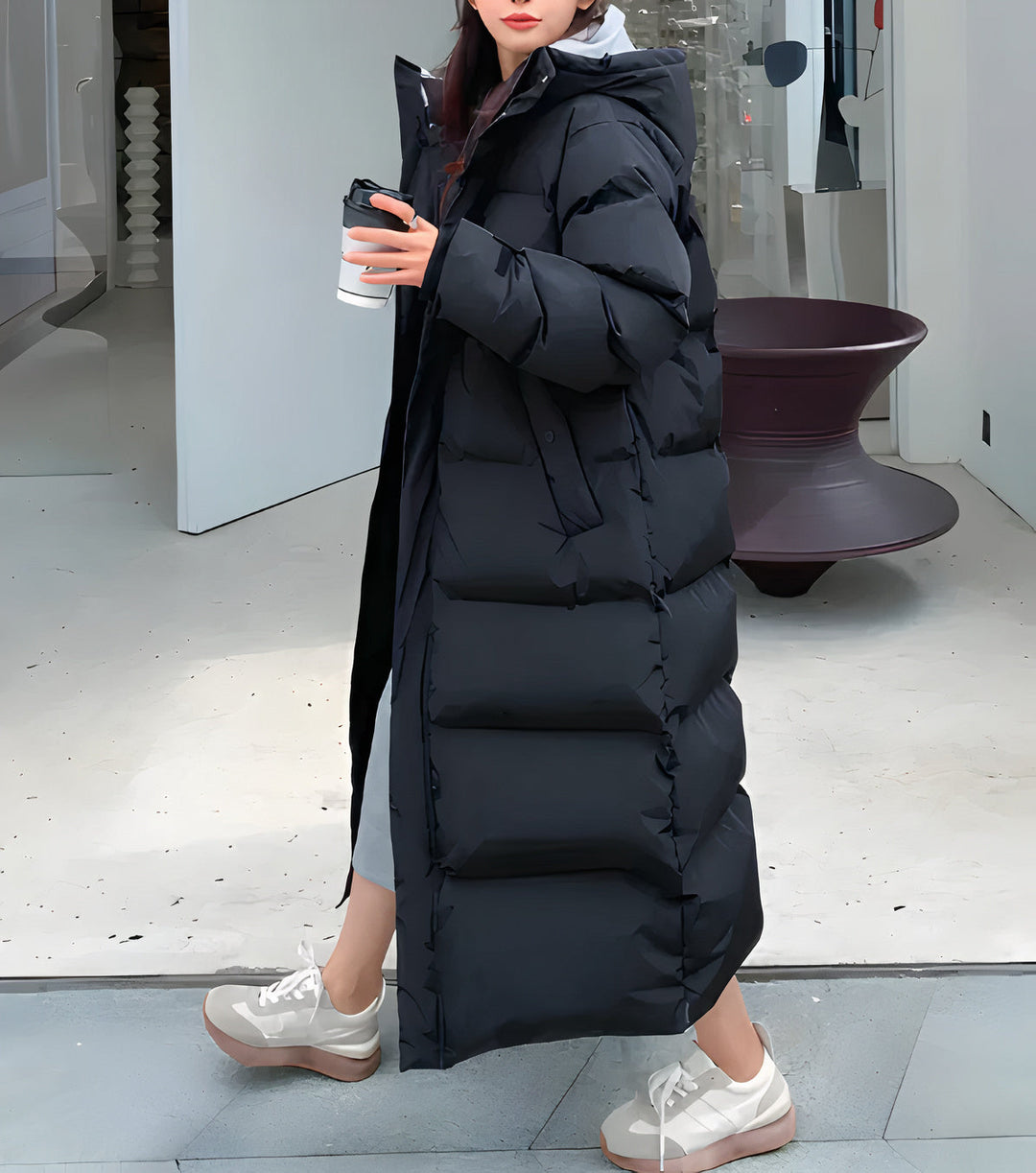 Daunenjacke Damen Lang Mit Kapuze | Winterparka Gefüttert