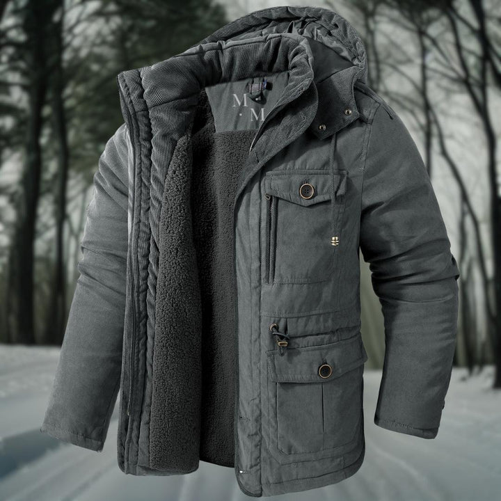 Herren Winterjacke | Lässig mit Kapuze und Taschen