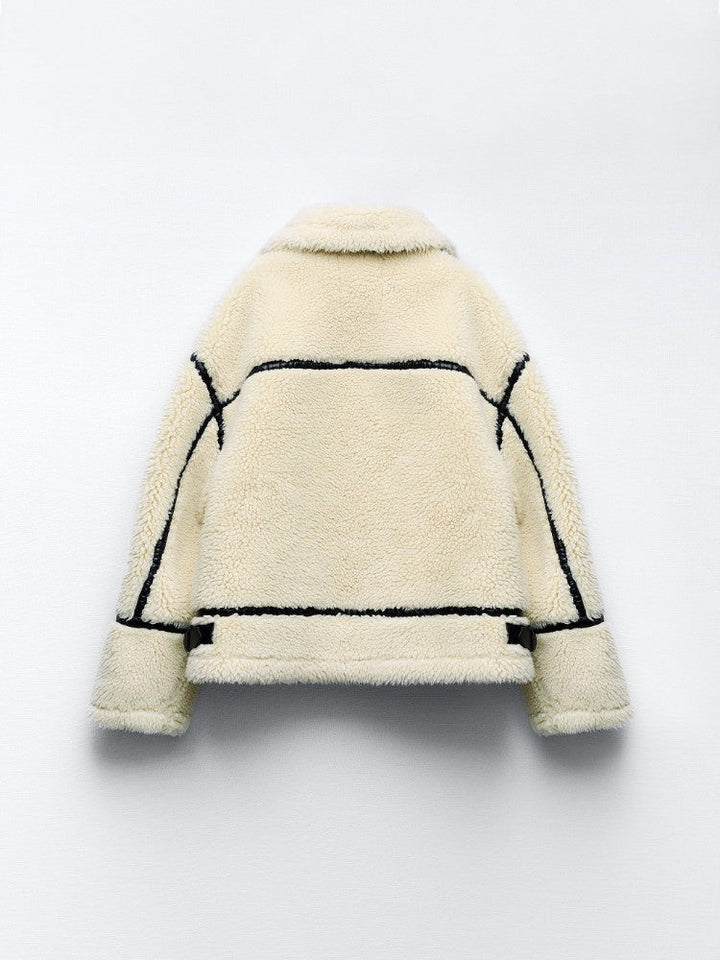 Teddy Damen Jacke Mit Kragen | Elegante Winterjacke Gefüttert