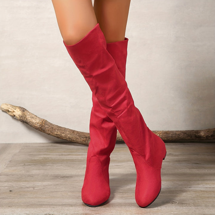 Overknee Stiefel Damen | Runder Zehenbereich mit Hohem Schaft