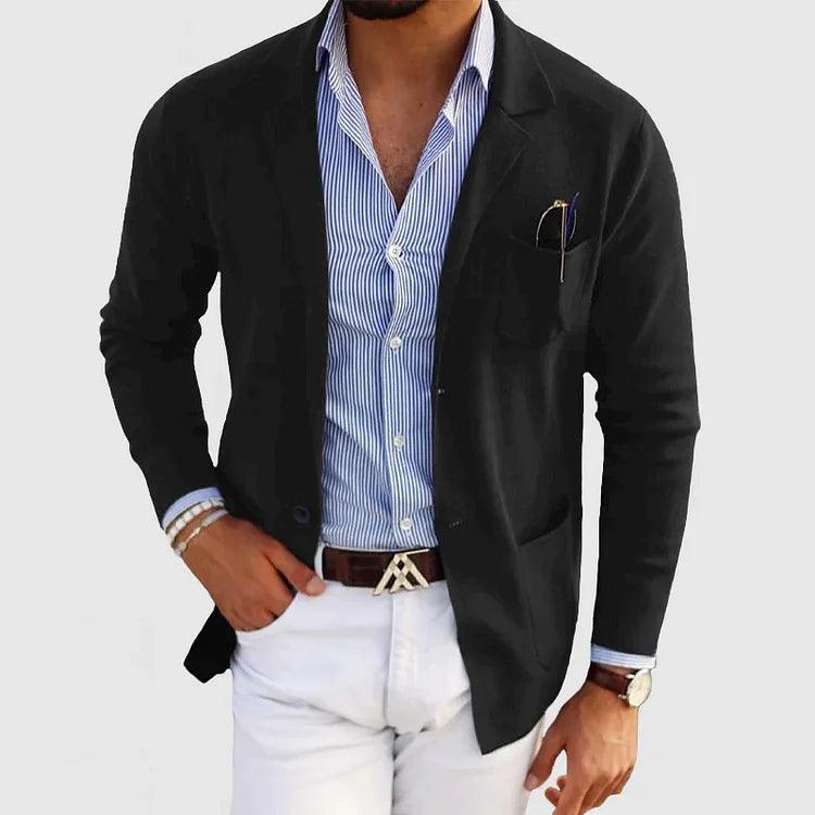 Moderne Herren Strickjacke | Leichter Cardigan Mit Taschen