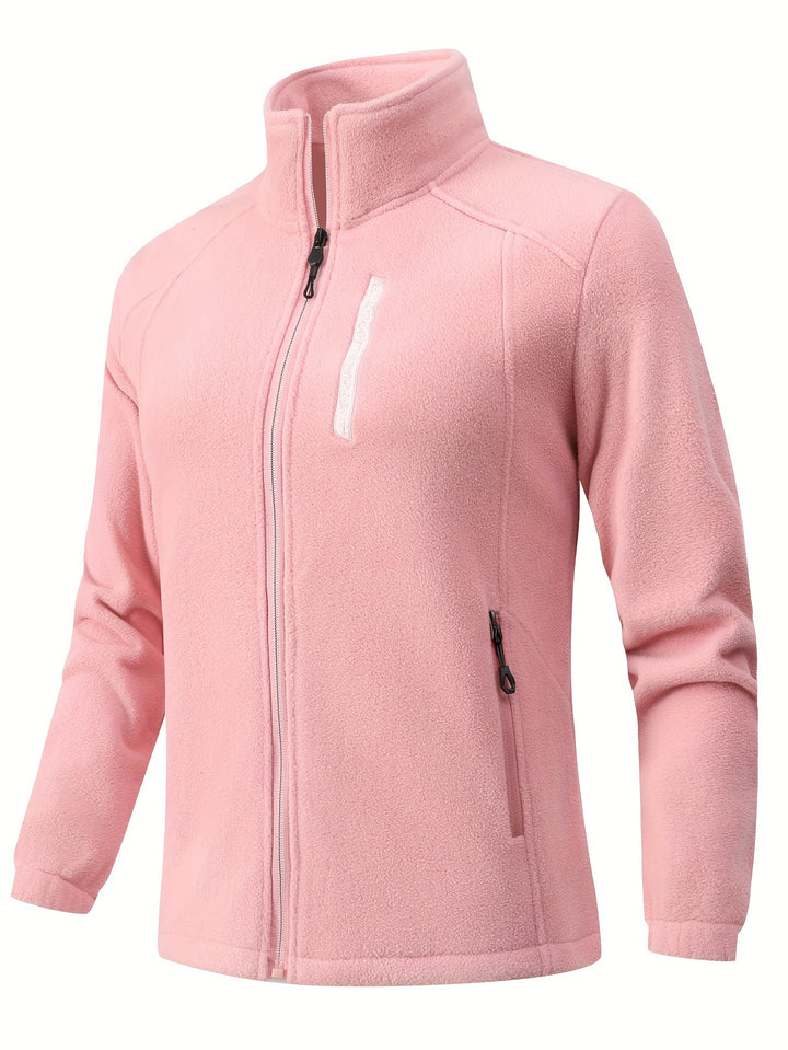 Fleecejacke Damen Mit Stehkragen | Reißverschluss Sportjacke Outdoor