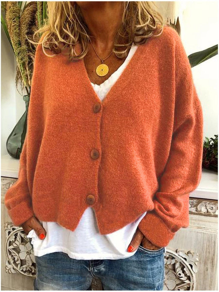Strickjacke Damen V-Ausschnitt Weich | Locker Übergangszeit