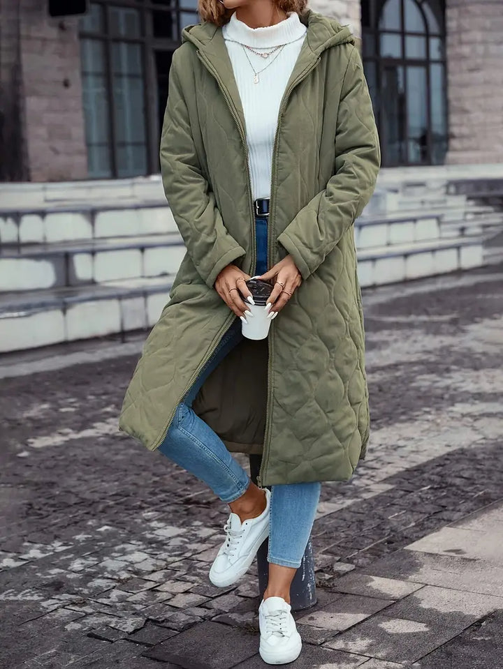 Daunenjacke Damen Lang Mit Kapuze | Gepolstertes Design