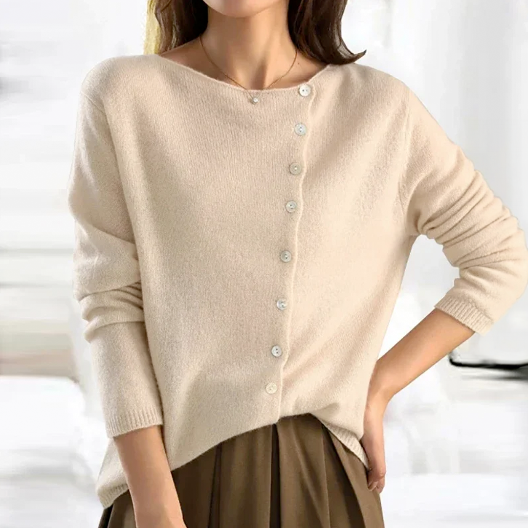Strickjacke Damen Knopfleiste Langarm | Klassisch Leicht