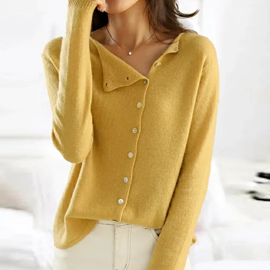 Strickjacke Damen Knopfleiste Langarm | Klassisch Leicht