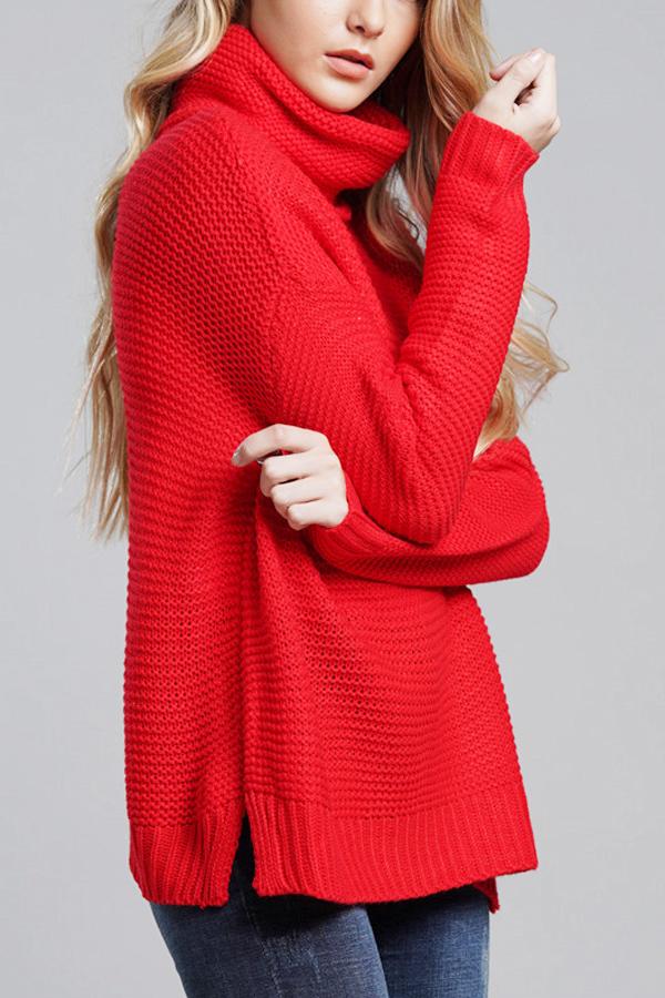 Grobstrickpullover Damen | Rollkragenpullover mit Langen Ärmeln