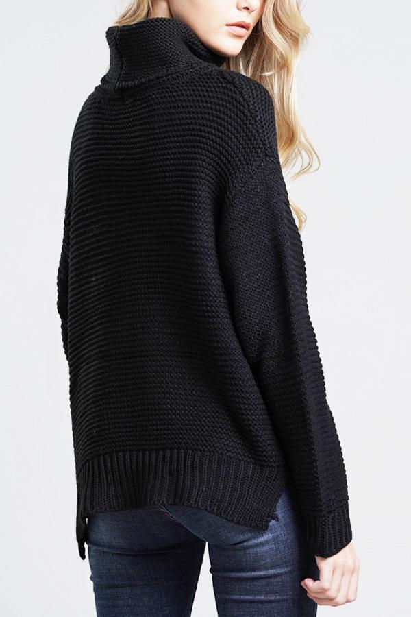 Grobstrickpullover Damen | Rollkragenpullover mit Langen Ärmeln