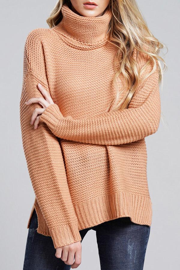 Grobstrickpullover Damen | Rollkragenpullover mit Langen Ärmeln