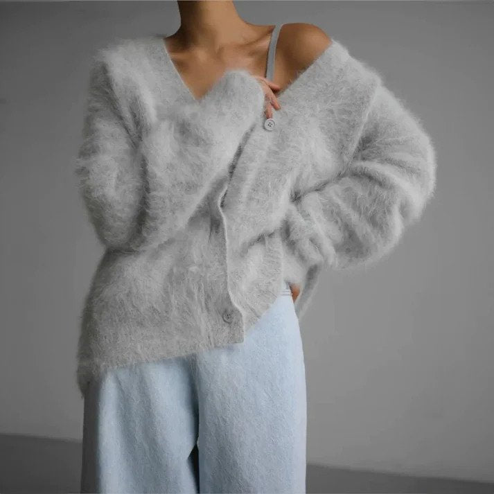 Strickjacke Damen Weich V-Ausschnitt | Elegant Locker