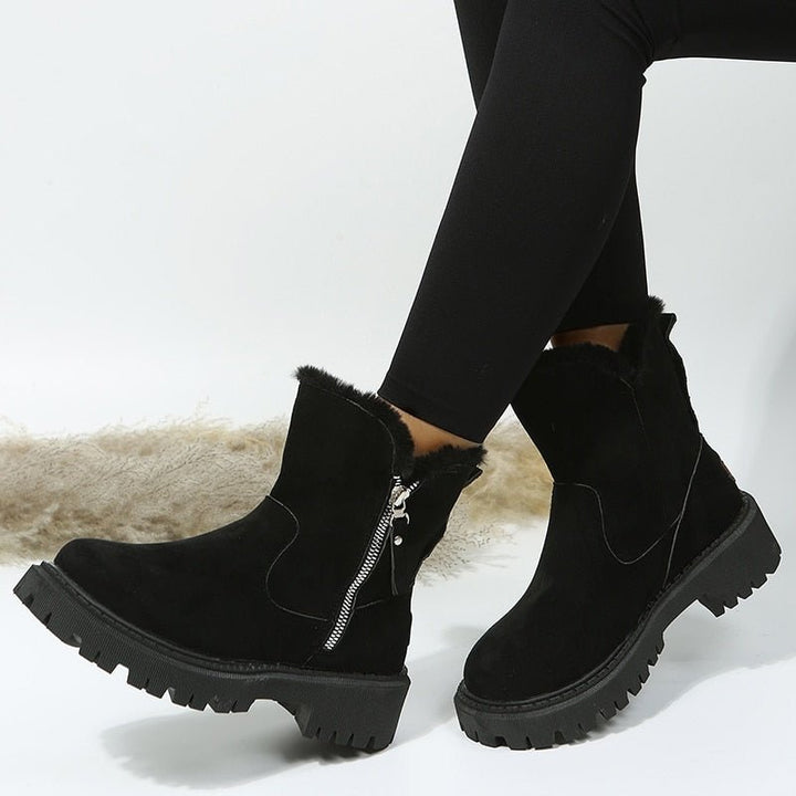 Winterschuhe Damen | Knöchelhoch mit Umgeschlagenem Fellrand