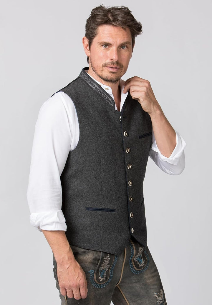 Herren Trachtenweste mit Stehkragen | Klassisches Design