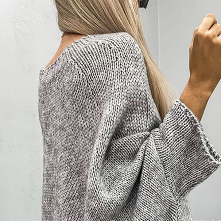 Grobstrickpullover Damen | Langer Ärmel Mit Bootsausschnitt