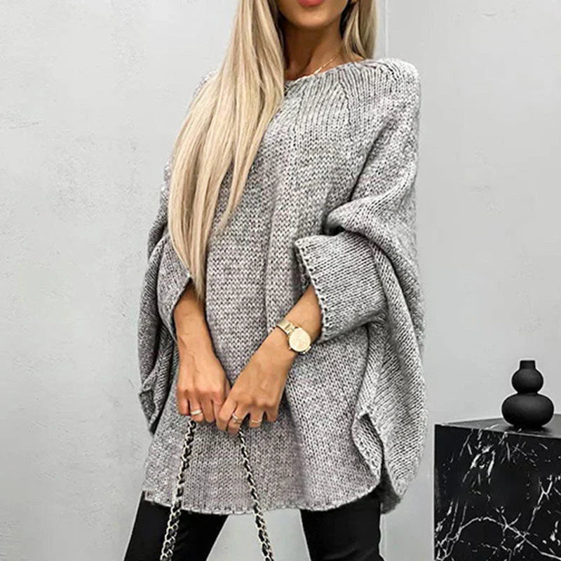 Grobstrickpullover Damen | Langer Ärmel Mit Bootsausschnitt