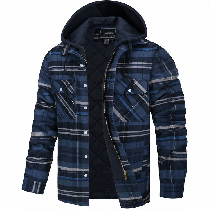 Herren Jacke Kariert Mit Kapuze | Gefüttert Übergangsjacke